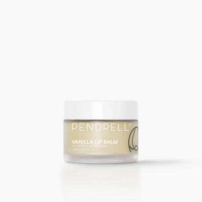 Pendrell Hydrate Balm jar with shea butter and hyaluronic acid for nourishing, hydrating lips.