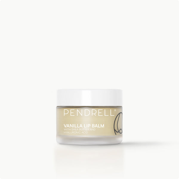 Pendrell Hydrate Balm jar with shea butter and hyaluronic acid for nourishing, hydrating lips.