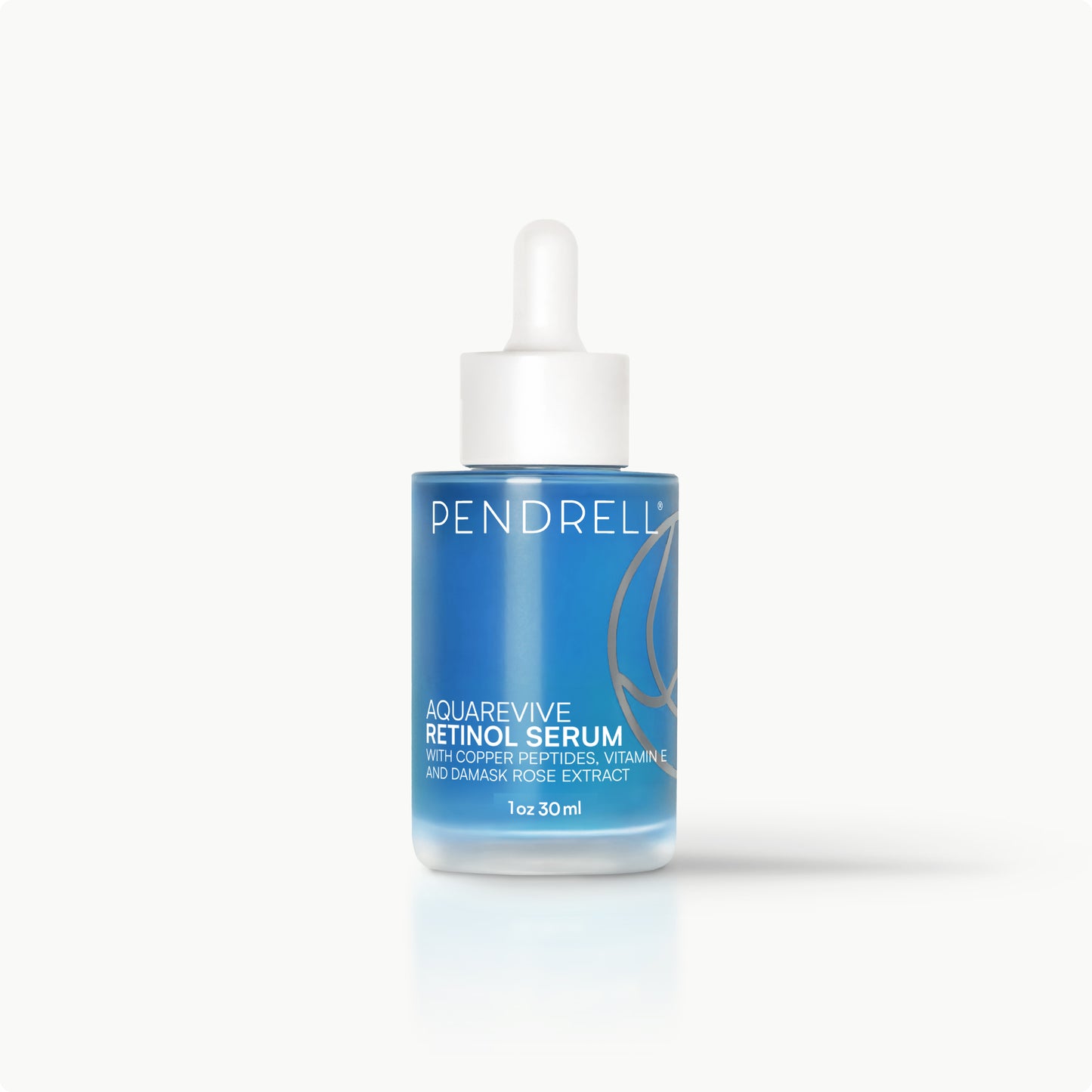 Pendrell Retinol Serum bottle with copper peptides and vitamin E, designed for nightly skin renewal and anti-aging.